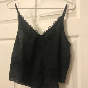 Free People Black Lace Tank
